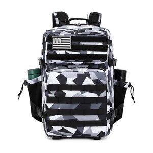 45L Tactical Backpack with Bottle Holder Waterproof Multi Compartment for Hiking